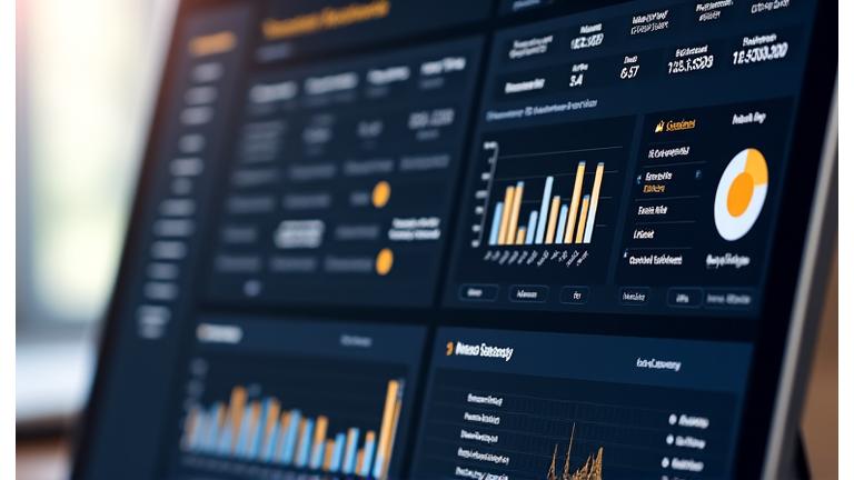 Data analytics dashboard showcasing charts and graphs related to recruitment metrics, with key performance indicators highlighted